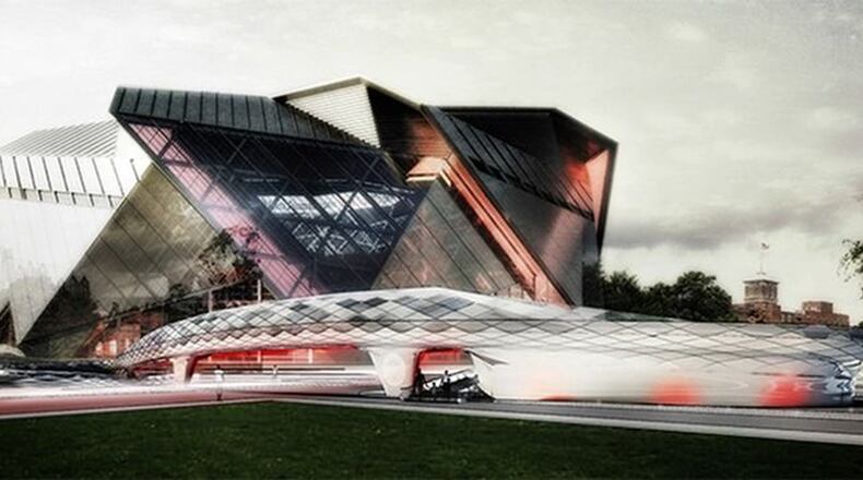 A ground-level artist’s rendering of the Northside Drive Pedestrian Bridge. Atlanta City Council last week approved an additional $10 million for the bridge, bringing its final cost to $23.2 million.