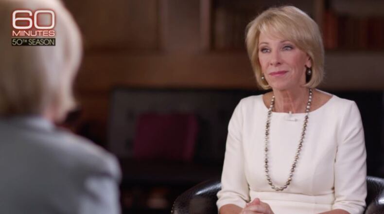 Journalist Lesley Stahl questioned DeVos on whether choice had improved schools in Michigan. This should have been the ideal moment for DeVos to extol the programs she helped create through large investments of time and money. It wasn’t.