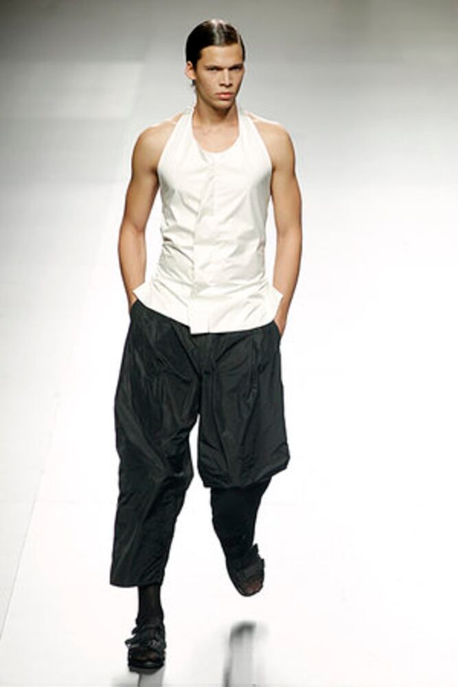 Men take the runway during Spain Fashion Week
