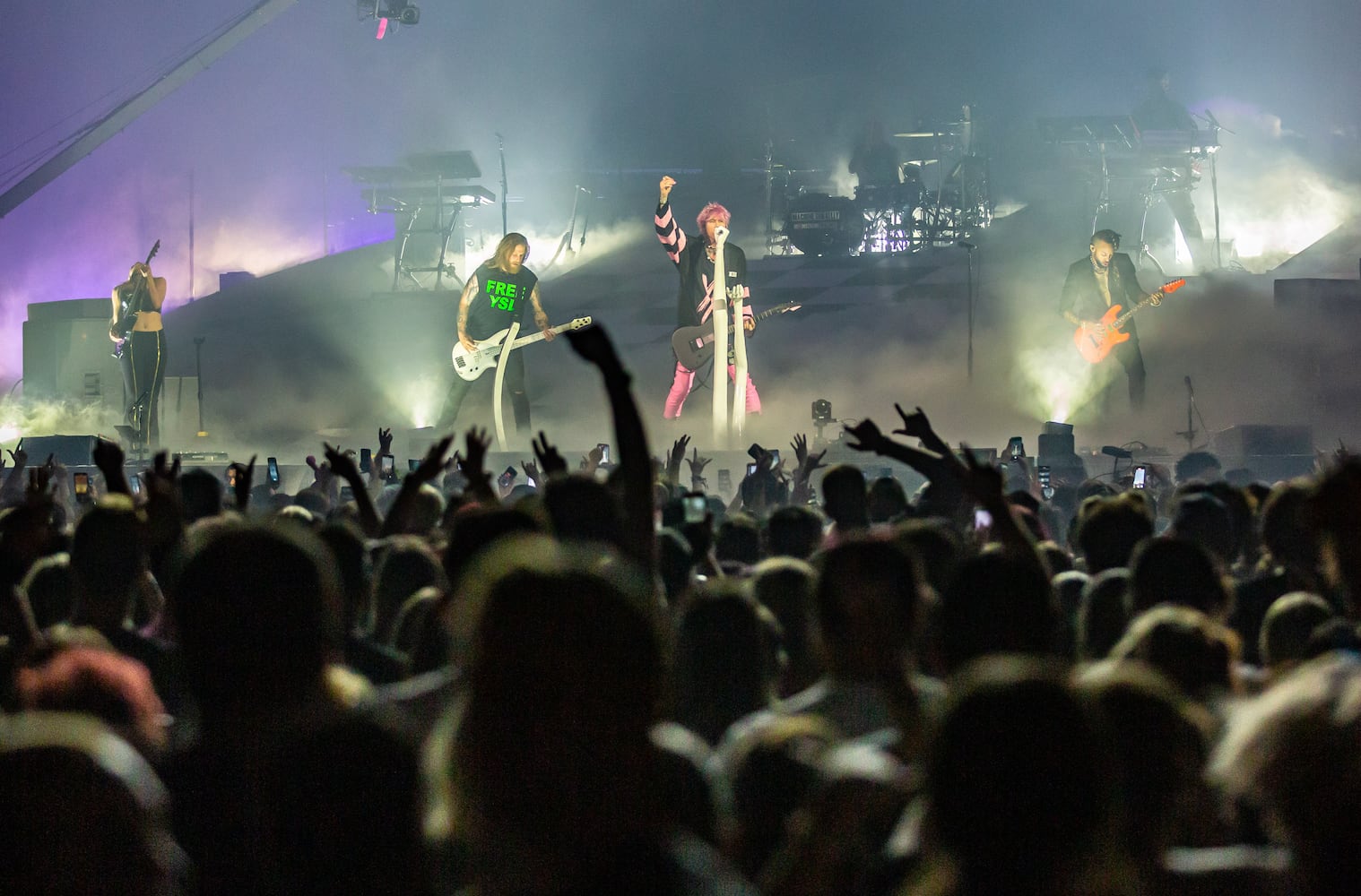 Machine Gun Kelly brings his Mainstream Sellout tour to State Farm Arena in Atlanta on Friday, June 17, 2022. (Photo: Ryan Fleisher for The Atlanta Journal-Constitution)
