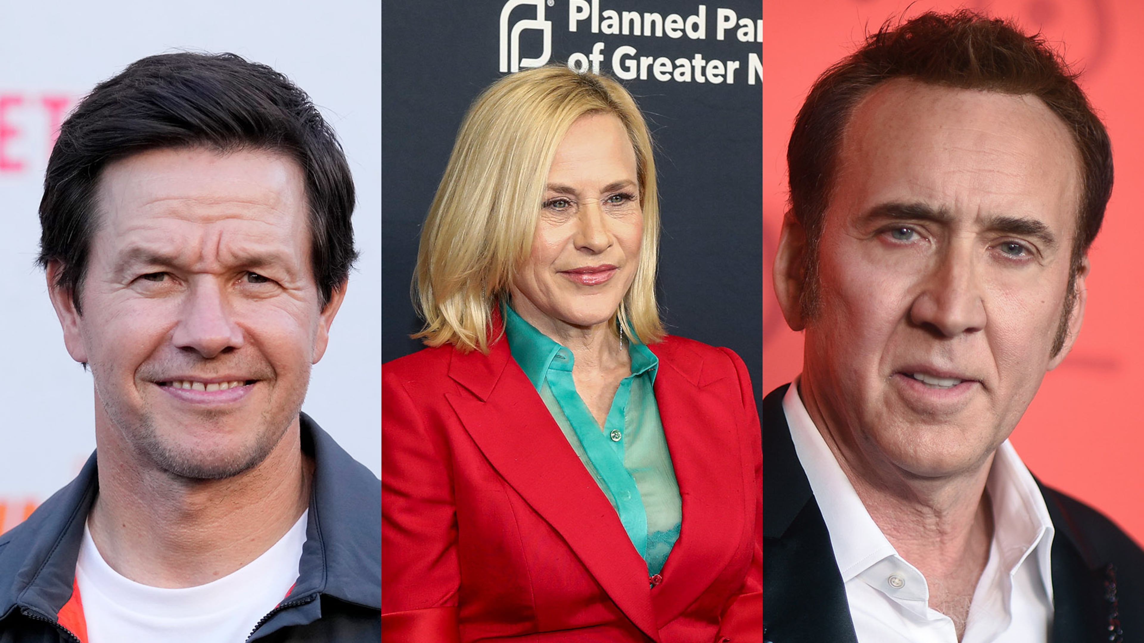Recent productions that began shooting in Georgia including "By Any Means" starring Mark Wahlberg (left), "Murdaugh Murders" for Hulu starring Patricia Arquette (center) and the Amazon biopic "Madden" starring Nicolas Cage. AP