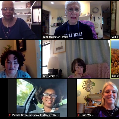 Viewers of Out of Hand Theater's virtual Equitable Dinners event in September break into smaller groups to engage in discussions about race.
Courtesy Out of Hand Theater