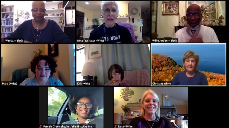 Viewers of Out of Hand Theater's virtual Equitable Dinners event in September break into smaller groups to engage in discussions about race.
Courtesy Out of Hand Theater