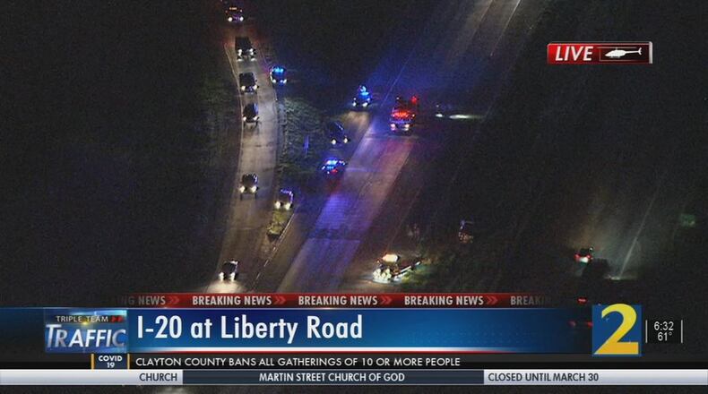 A pedestrian on I-20 was struck and killed Friday morning in Douglas County, according to the Georgia State Patrol.