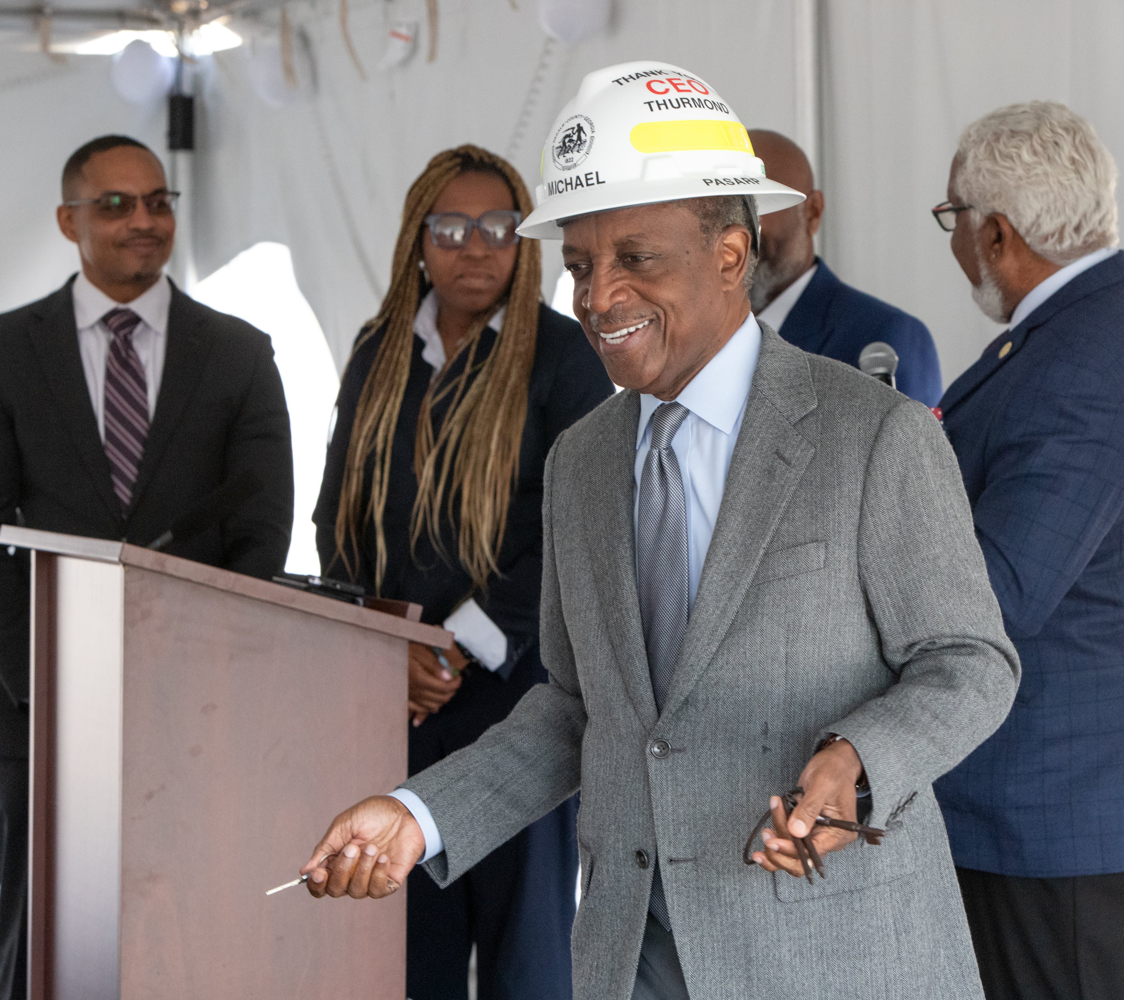 Then-DeKalb County CEO Michael Thurmond attends his final event as CEO on Monday, Dec. 30, 2024 at the dedication and ribbon cutting of the Snapfinger Wastewater Treatment Plant expansion. (Jenni Girtman for the AJC)