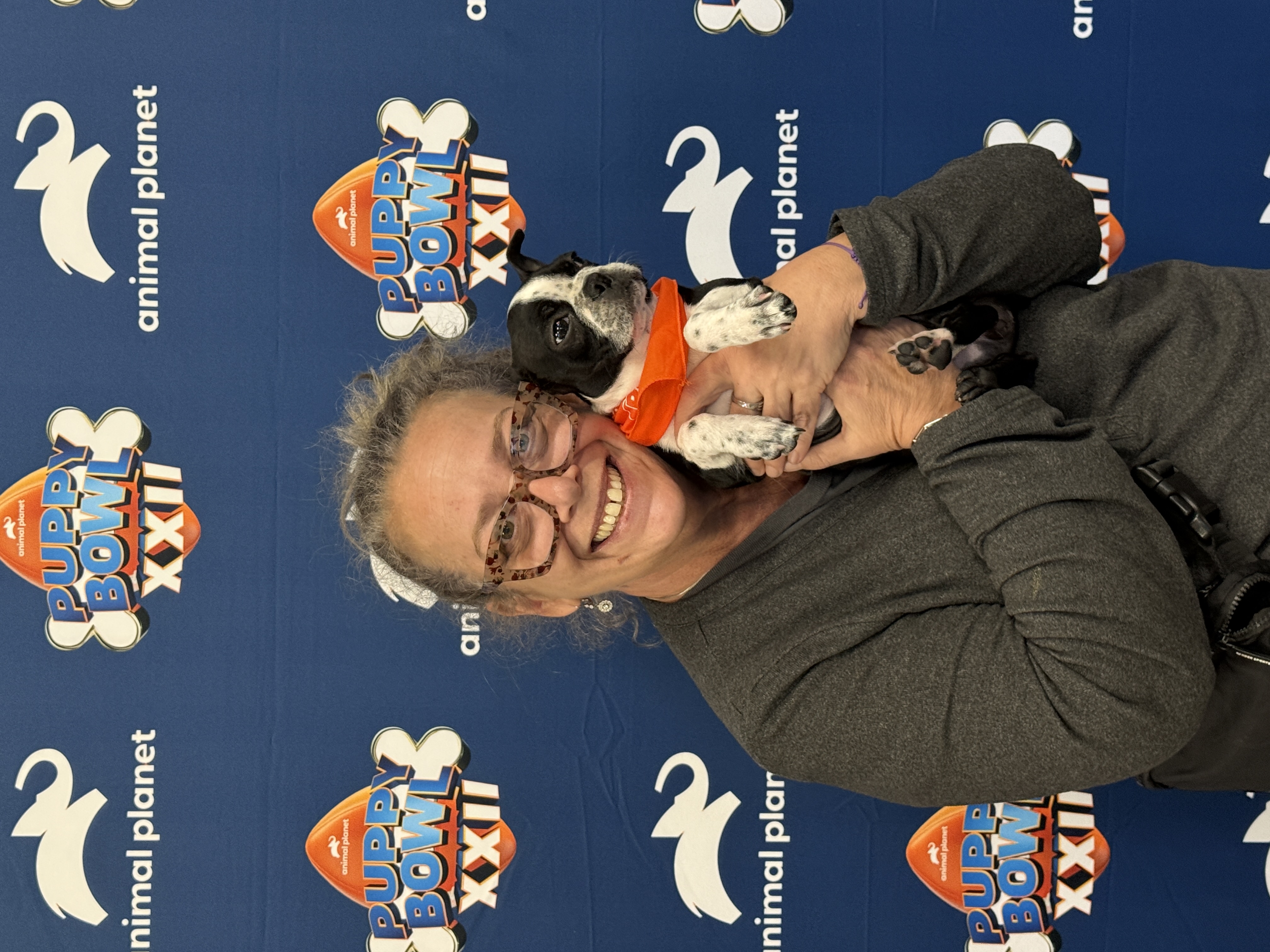 Puppy Bowl, taped last fall at a hockey arena an hour from Albany, New York, featured RuPaw, who was rescued by Smyrna-based Bosley's Place, led by Jennifer Siegel. (Courtesy)
