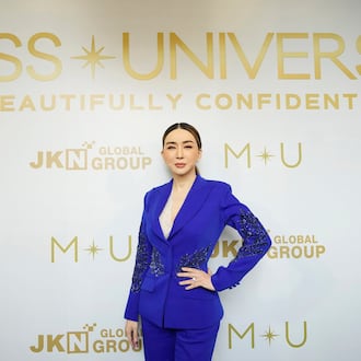 FILE - Thai business tycoon and transgender Jakkaphong Jakrajutatip poses for a photo after a news conference in Bangkok, Thailand, Thursday, Oct. 27, 2022. (AP Photo/Sakchai Lalit, File)