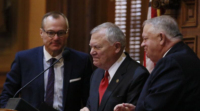 Lt. Gov. Casey Cagle, left, and House Speaker David Ralston, right, are potential Republican candidates to replace the term-limited Gov. Nathan Deal when he leaves office in 2019. BOB ANDRES /BANDRES@AJC.COM