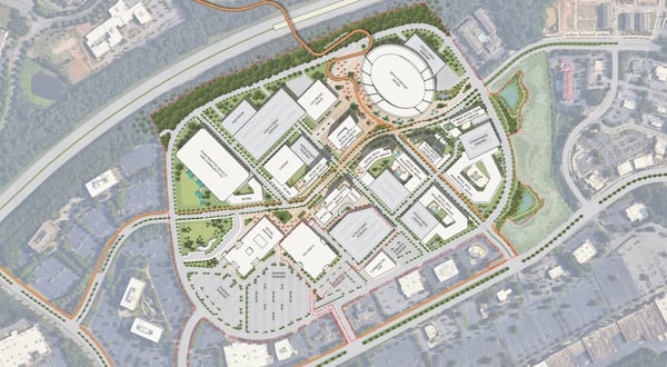 This is a site map of a proposed mixed-use redevelopment of North Point Mall in Alpharetta. (Courtesy of the City of Alpharetta)