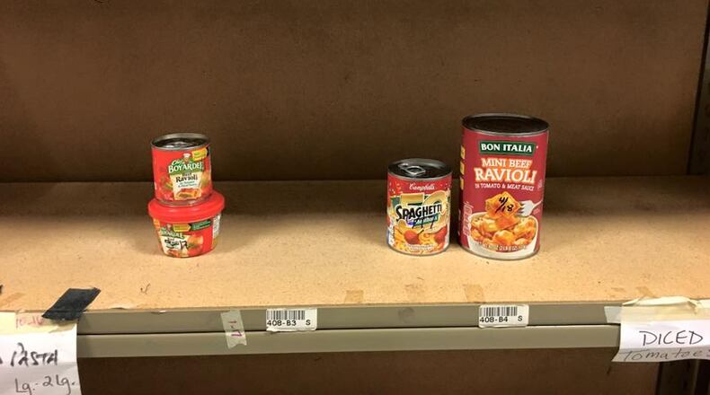 The shelves of the North Gwinnett Cooperative are in dire need of replenishing. (Facebook photo)