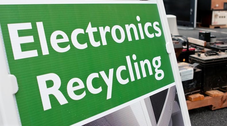 Woodstock will accept computers, cell phones, DVD players and other electronics at a combined recycling and document shredding event Saturday morning, Nov. 7, at Woodstock Elementary School. AJC FILE