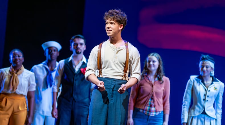 Jake James from Milton High School performs as Leo Frank in a scene from "Parade" during the Jimmy Awards finals at Broadway’s Minskoff Theatre. (Photo courtesy of the Jimmy Awards/Tricia Baron)