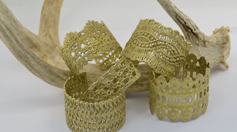 After a year of experimentation, Atlanta jewelry designer Cary Calhoun perfected the process of casting lace and textiles to create unique jewelry, mainly cuffs. CONTRIBUTED BY WWW.CARYCALHOUNDESIGNS.COM
