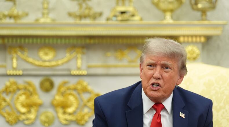 President Donald Trump speaks as he meets with NATO Secretary General Mark Rutte in the Oval Office at the White House, Wednesday, June 24, 2026, in Washington. (AP Photo/Jacquelyn Martin)