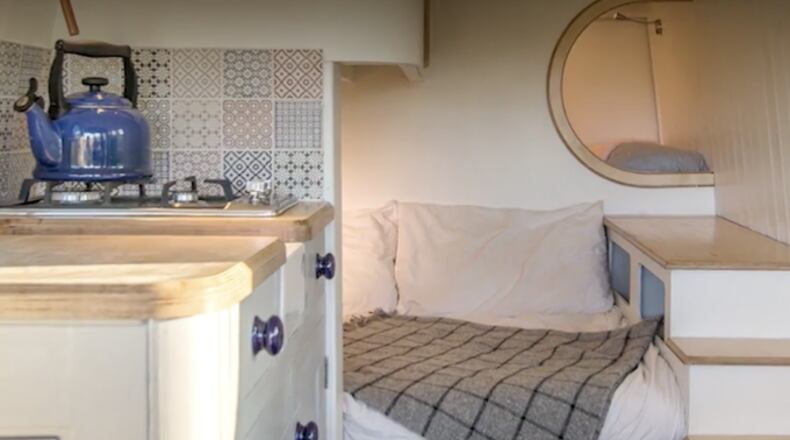 This tiny house created by Jack Richens fits into a Mercedes-Benz Sprinter van.