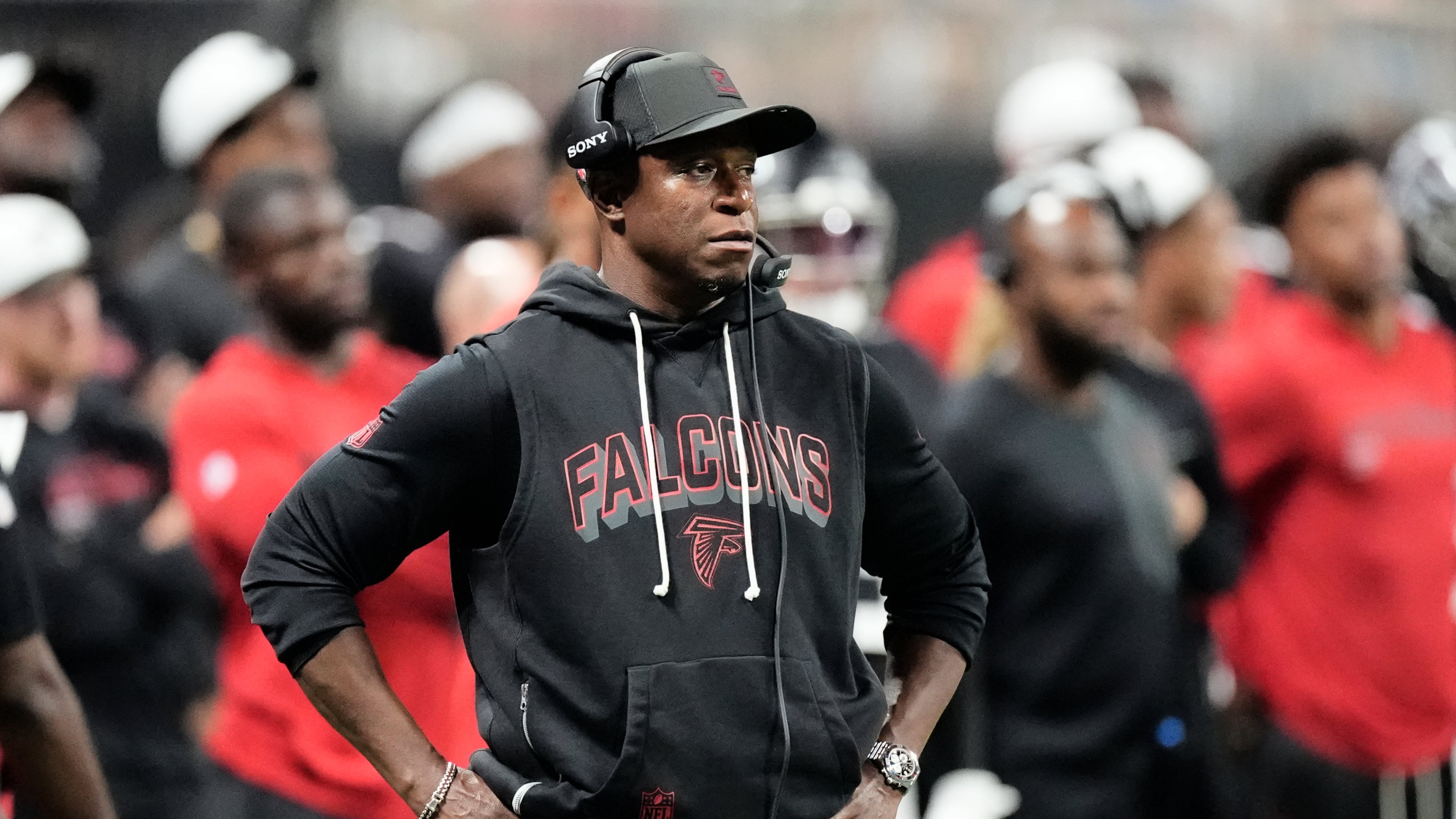 “We have to go back and sit down and make some real critical decisions,” Falcons head coach Raheem Morris said following Friday's loss to the Cowboys. (Mike Stewart/AP)