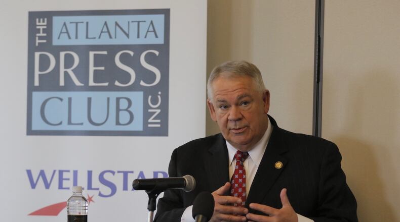 House Speaker David Ralston, R-Blue Ridge, speaks to the Atlanta Press Club earlier this year. Bob Andres, bandres@ajc.com