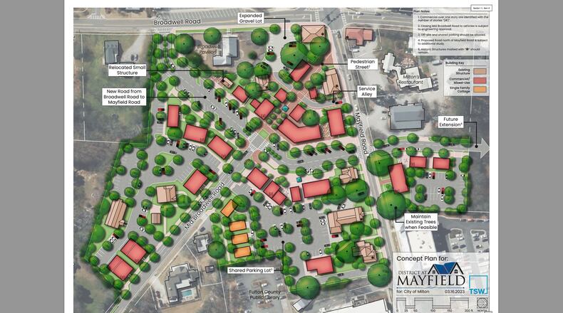 Milton recently approved a concept plan for a "District of Mayfield" within the Crabapple area. (Courtesy City of Milton)