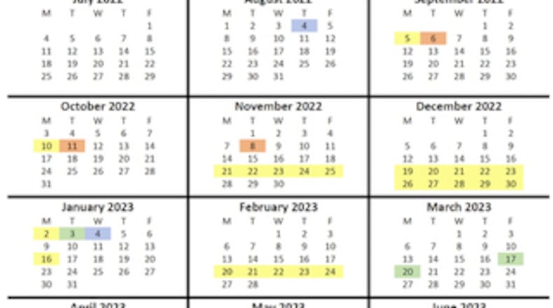Fayette County's school calendar for next year will be much like this year's. Courtesy FCBOE