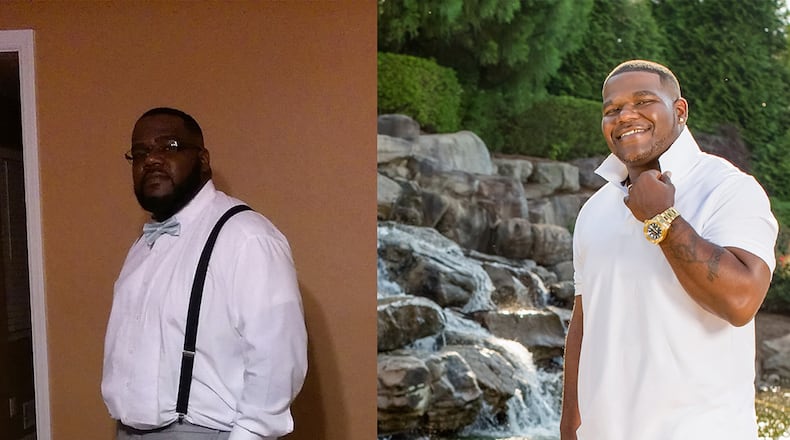 In the photo on the left, taken in June 2016, Rowland Zellars II weighed 330 pounds. (Photo contributed by Rowland Zellars II) In the photo on the right, taken in May, Zellars weighed 245 pounds. (Photo contributed by Daniel Lee, Photography by Daniel Lee, www.photographybydaniellee.com).