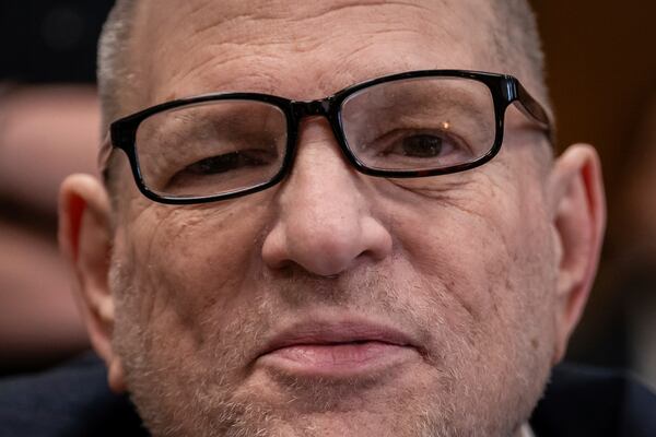 Harvey Weinstein appears in state court in Manhattan as jury selection continues in his retrial on Wednesday, April 16, 2025 in New York. (Adam Gray/Pool Photo via AP)