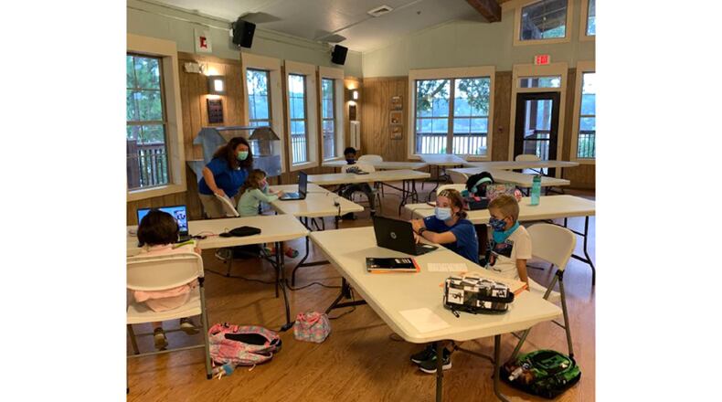 The "YMCA Campus Connection" program at the Ed Isakson/Alpharetta Family YMCA helps young students go online for virtual learning. Alpharetta has awarded the YMCA a $20,082 grant for programs like this one that help families cope with the COVID-19 pandemic.