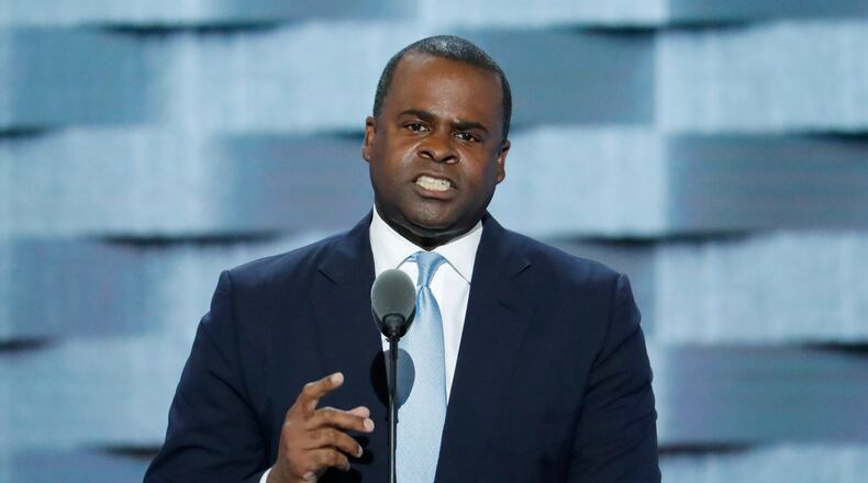 Atlanta Mayor Kasim Reed speaks during the third day of the Democratic National Convention in Philadelphia , Wednesday, July 27, 2016. (AP Photo/J. Scott Applewhite)