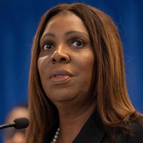 New York Attorney General Letitia James speaks during a press conference, Monday, Dec. 15, 2025, in New York. (AP Photo/Yuki Iwamura)