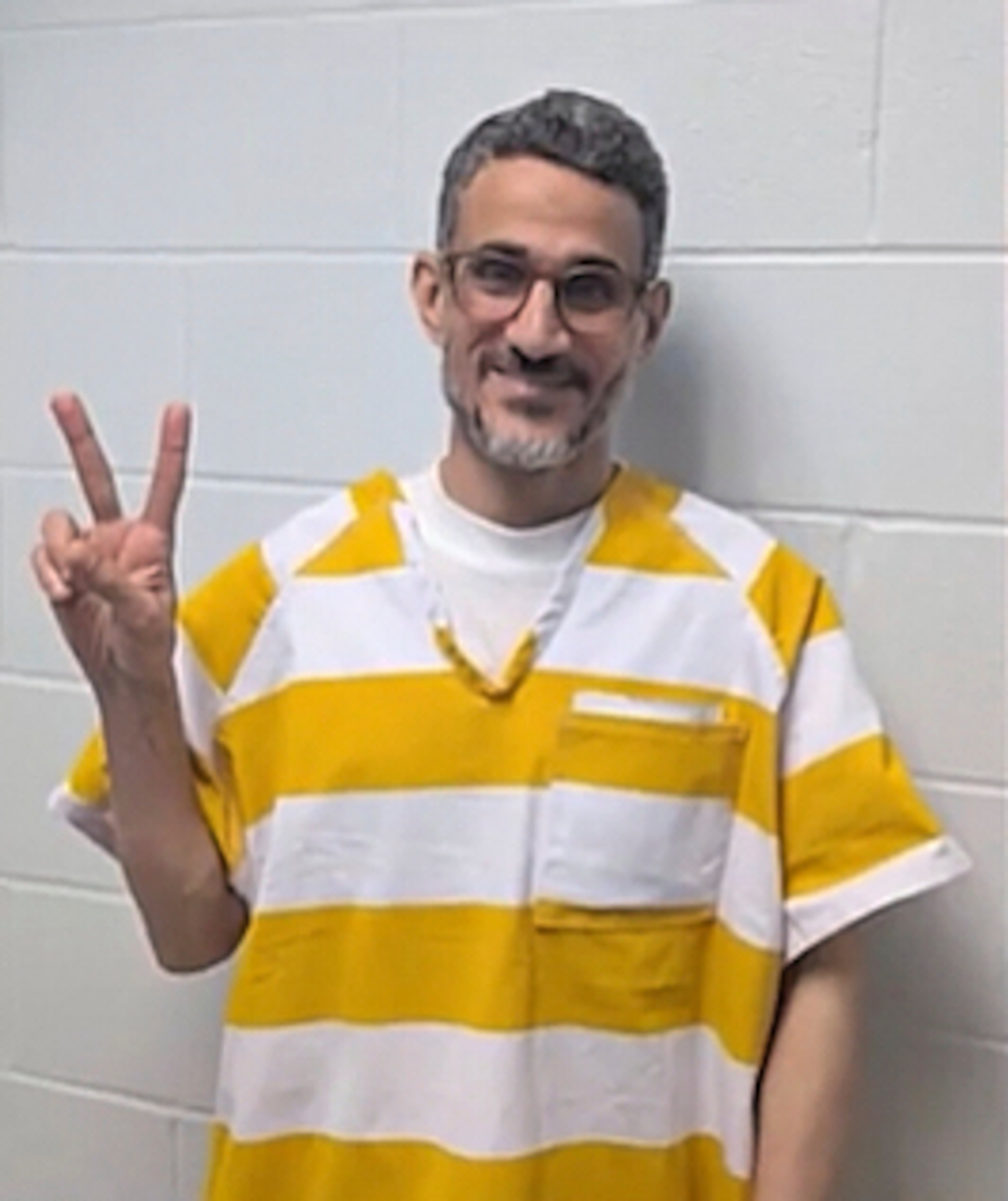 This undated photo provided by immigration attorney Franchel Daniel shows Ayman Soliman in the Butler County Jail in Hamilton, Ohio, after he was detained on July 9, 2025, during a routine check-in with immigration officials. (Julia Healy via AP)
