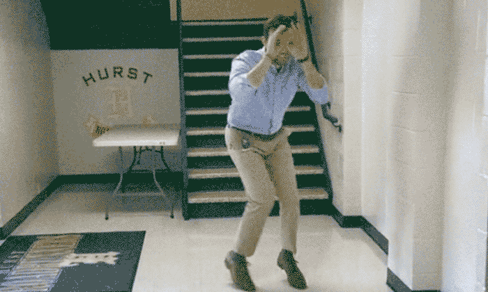 Louisiana Middle School principal David Schexnaydre dances in a screen grab of a TikTok video.