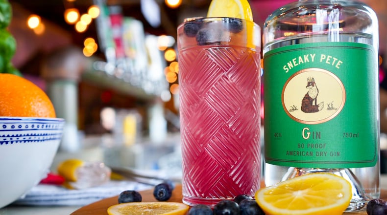 Blueberry gin fizz is one of the new cocktails at Monday Night Brewing, showcasing its new line of Sneaky Pete spirits. Courtesy of Monday Night Brewing