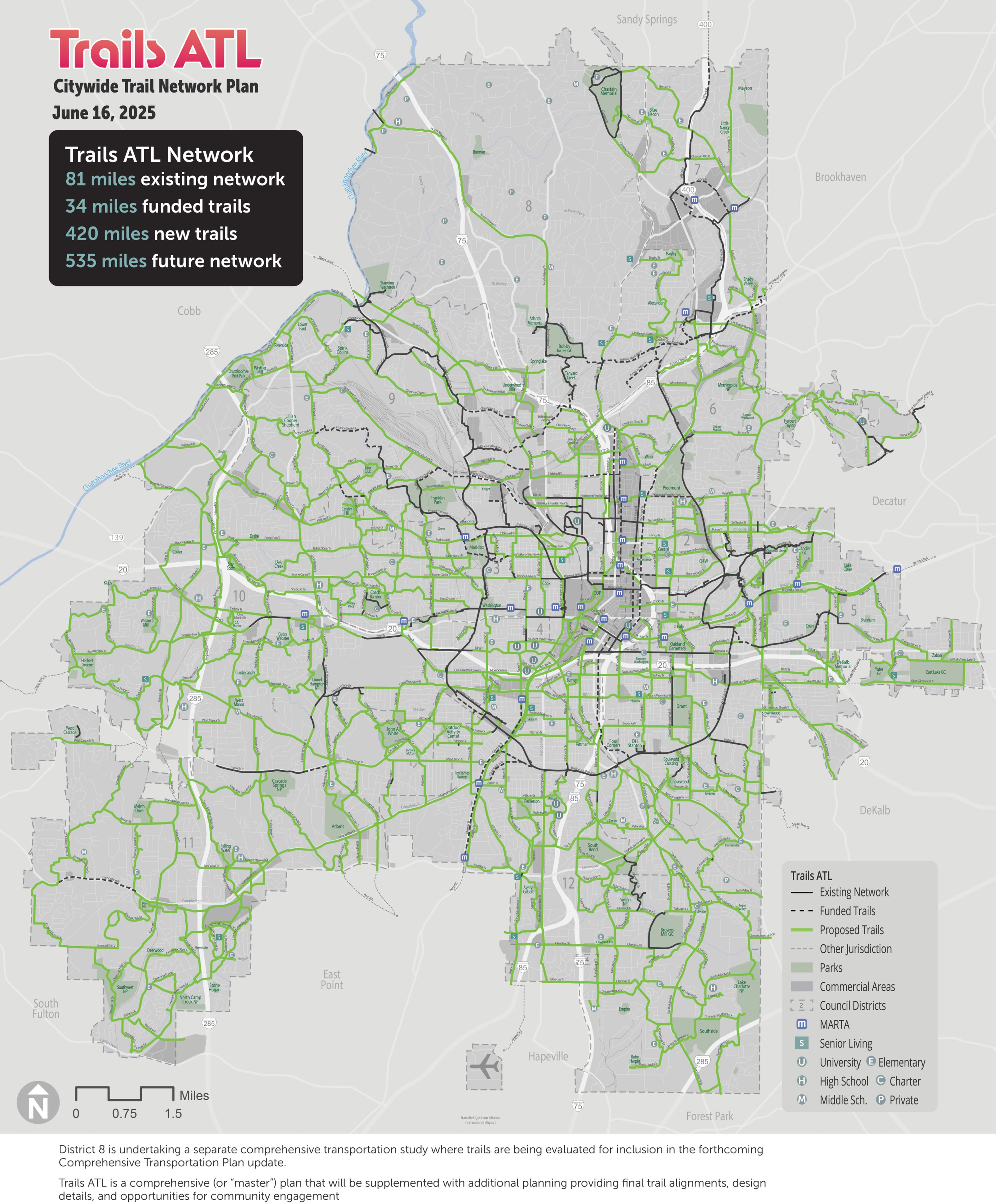 Map showing Trails ATL project