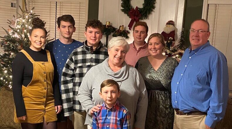 Pamela Faletra, center, a former teacher who runs a catering business from her home, will be helping to teach her three youngest kids while their schools are closed because of concerns over coronavirus. SPECIAL TO THE AJC