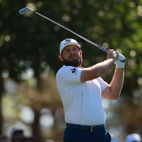 Tyrrell Hatton on sixthehole during second round of the Masters, at Augusta National Golf Club, Friday, April 10, 2026, in Augusta, GA (Jason Getz/AJC)
