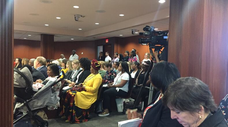The crowd was packed at Thursday’s first meeting of the Georgia House of Representatives Study Committee on Maternal Mortality. PHOTO by Ariel Hart / ahart@ajc.com