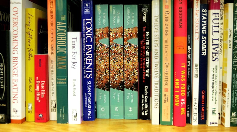 Self-help, recovery books, on display at a book store in Norridge, Illinois.  (Photo by Tim Boyle/Getty Images)