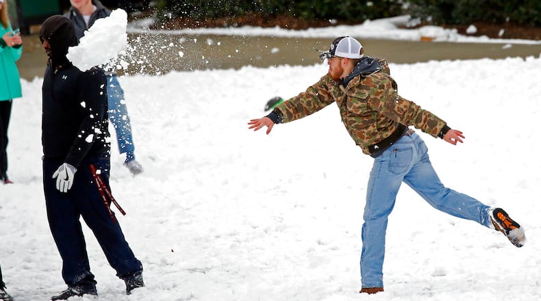Six Flags Over Georgia had a 1,000-person snowball fight with fake snowballs planned. That is, until real snow had something to say.