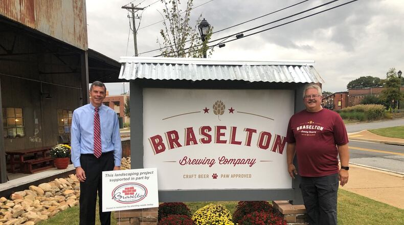 Braselton’s Downtown Development Authority and Main Street Design Committee have been offering a landscaping incentive program to downtown businesses who are hoping to spruce up their buildings and entryways. (Courtesy Braselton Downtown Development Authority )
