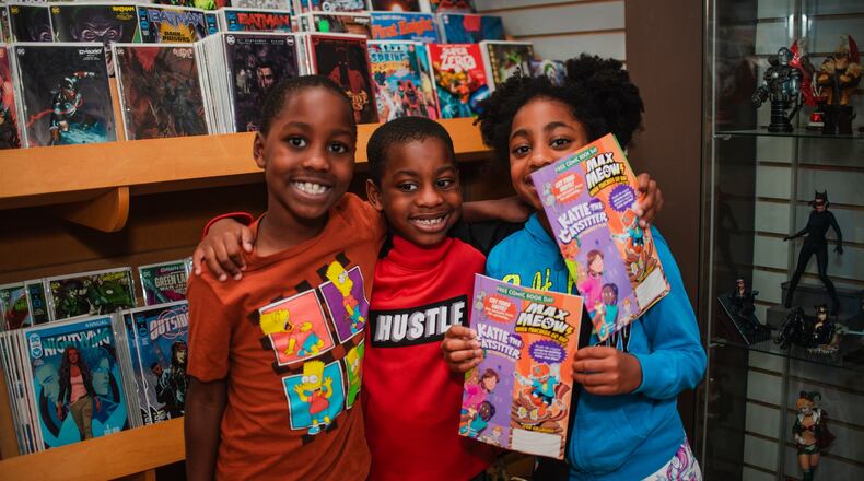 Free Comic Book Day, which is held every year on the first Saturday in May, offers selected titles at no cost. Guests are invited to search for comics in downtown Lawrenceville on Saturday, May 3, sponsored by the city and Galactic Quest comic book shop. (Photo courtesy of downtownlawrencevillega.com)