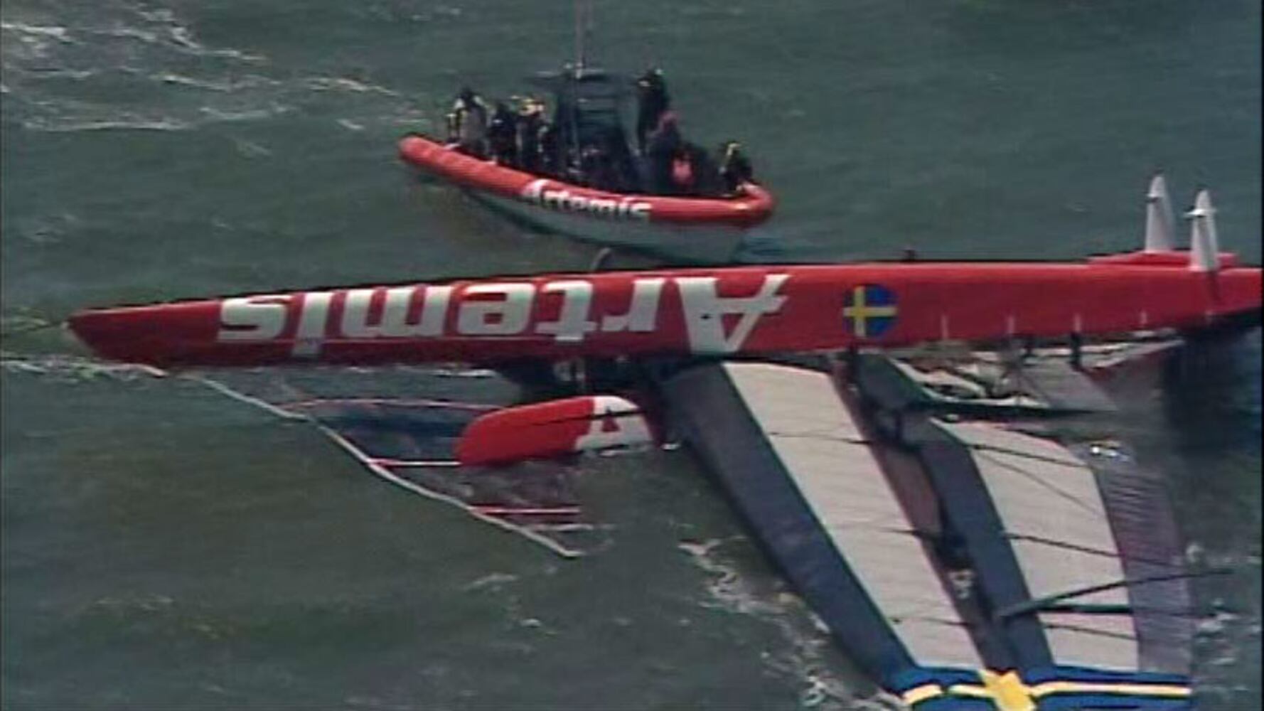 Artemis America's Cup boat capsize