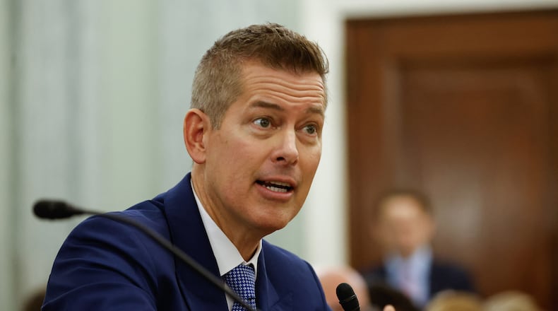 Former U.S. Representative Sean Duffy testifies before a Senate Commerce, Science, and Transportation Committee hearing on his nomination to be U.S. Secretary of Transportation, on Capitol Hill in Washington, D.C., on Jan. 15, 2025. (Ting Shen/AFP/Getty Images/TNS)