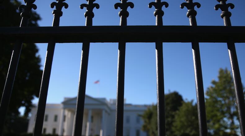 The wrought iron fence that surrounds the White House is shown, September 22, 2014 in Washington, DC. (Photo by Mark Wilson/Getty Images)