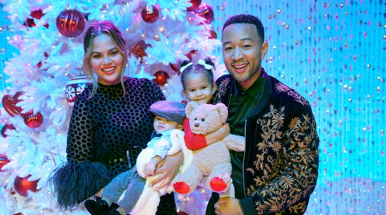 A LEGENDARY CHRISTMAS WITH JOHN & CHRISSY -- 2018 -- Pictured: (l-r) Chrissy Teigen, Miles, Luna, John Legend -- (Photo by: Paul Drinkwater/NBC)