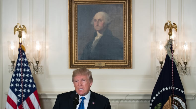 President Donald Trump on Friday. Drew Angerer/Getty Images