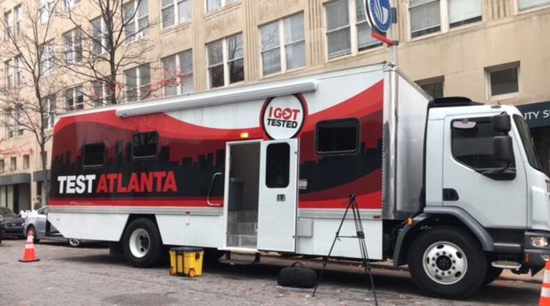 A mobile HIV test unit.