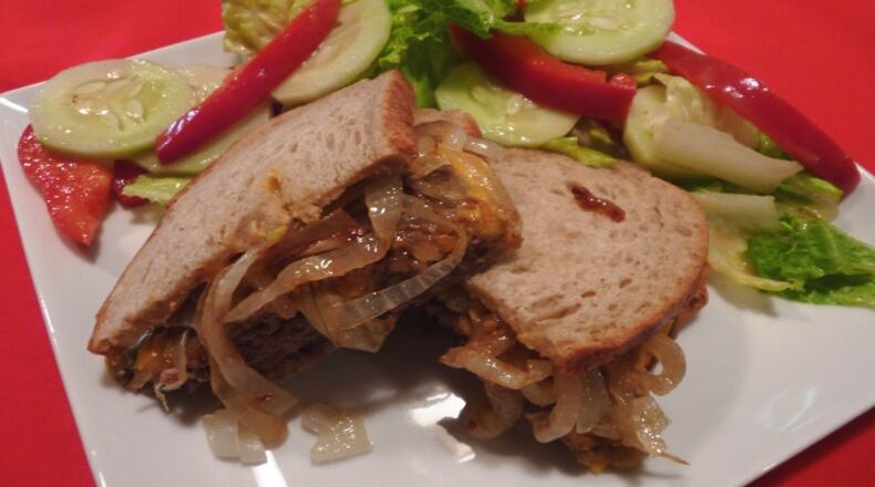 Patty Melt with Pickle Relish Salad. (Linda Gassenheimer/TNS)