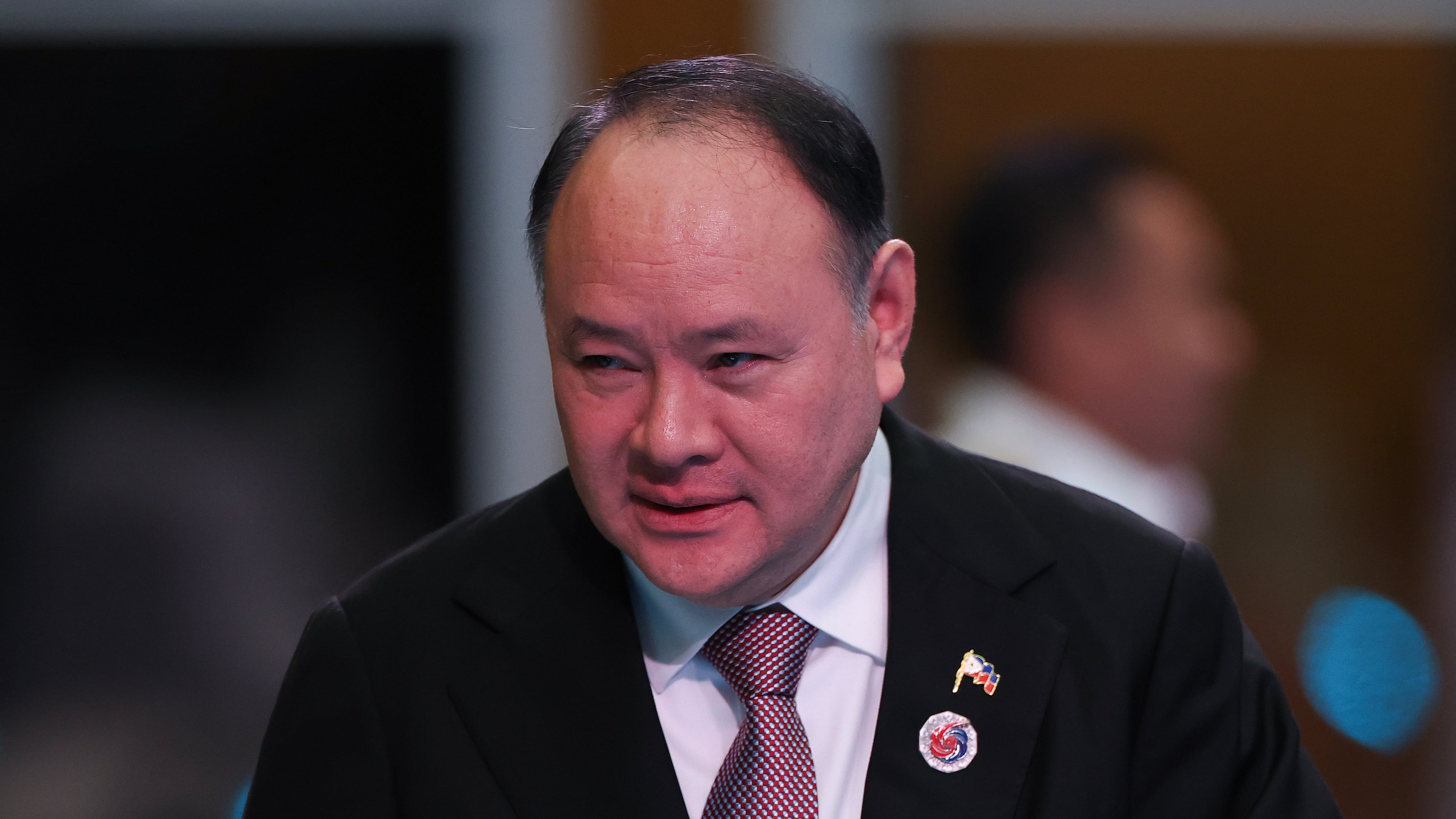 Philippine Defense Minister Gilberto Teodoro attends the ASEAN-Japan Defence Minister Informal Meeting, at the Kuala Lumpur Convention Centre (KLCC) in Kuala Lumpur, Malaysia, Saturday, Nov. 1, 2025. (Fazry Ismail/Pool Photo via AP)