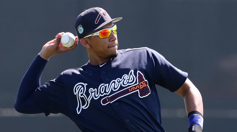 Infield prospect Johan Camargo (pictured during spring training) was recalled from Triple-A Gwinnett on Tuesday after the Braves placed outfielder Matt Kemp on the 10-day disabled list with a hamstring strain. (Curtis Compton/ccompton@ajc.com)