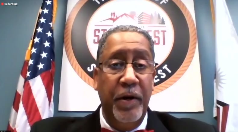 Jason Lary appeared on video Tuesday morning to announce his resignation as the mayor of Stonecrest.