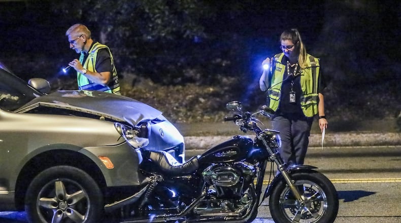 August 24, 2017 Atlanta: A man is in custody after a deadly motorcycle crash on Thursday, Aug. 24, 2017, and investigators believe he may have been under the influence of alcohol, Atlanta police said. About 4 a.m., the man, who was driving a silver Porsche SUV, crashed into a stopped motorcyclist at the intersection of Ponce de Leon Avenue and Clifton Road, Atlanta police night Cmdr. James D. Patterson said. DeKalb County officers initially responded to the scene, which is on the border of Atlanta and the county’s jurisdiction, and found the motorcyclist dead. The investigation blocked Ponce de Leon Avenue at Clifton Road for four hours. Lanes reopened about 8 a.m. The names of the victim and the man in custody have not been released. The investigation is ongoing, and charges have not been filed in the case. JOHN SPINK/JSPINK@AJC.COM